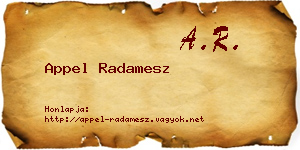 Appel Radamesz névjegykártya